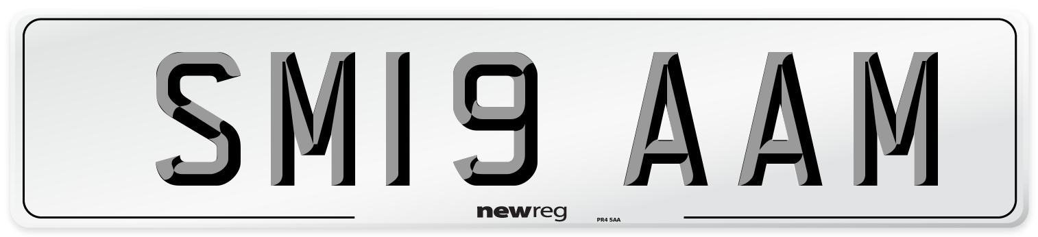 SM19 AAM Number Plate from New Reg